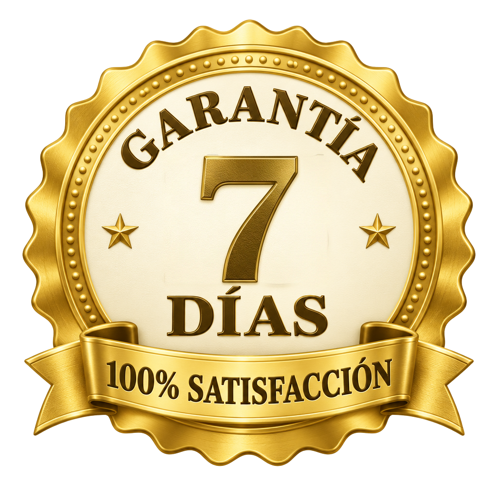 Garantía de 7 días, 100% satisfacción