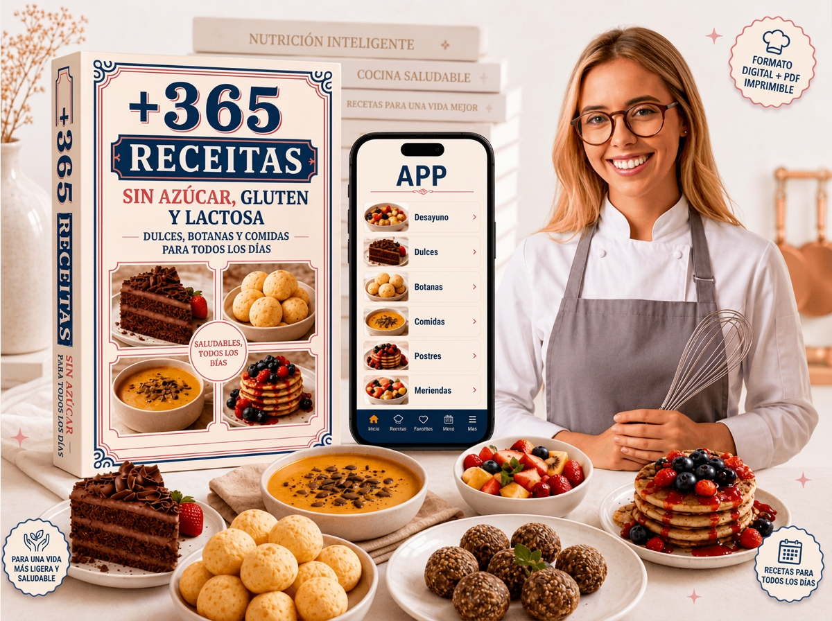 365 Recetas Sin Azúcar, Sin Gluten y Sin Lactosa